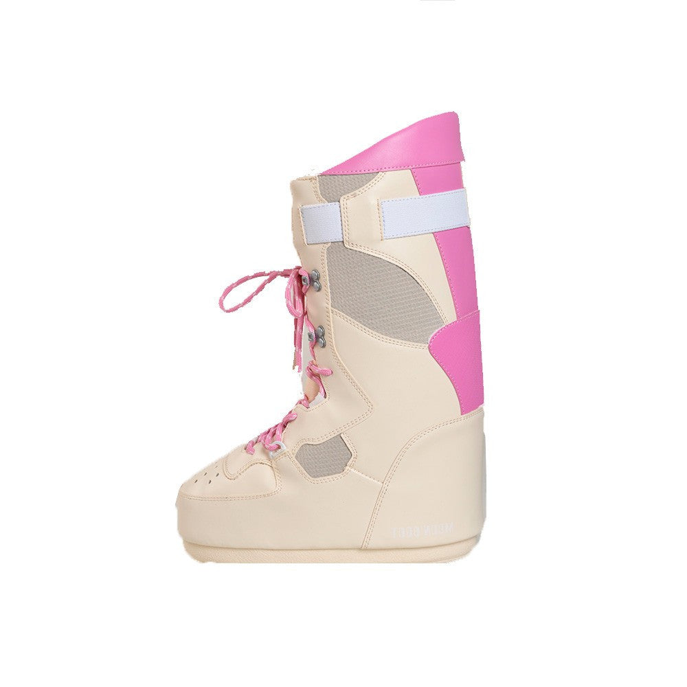 Botas Altas MOON BOOT SNEAKER HI 14028300 Color Crudo y Rosa_3473.jpg