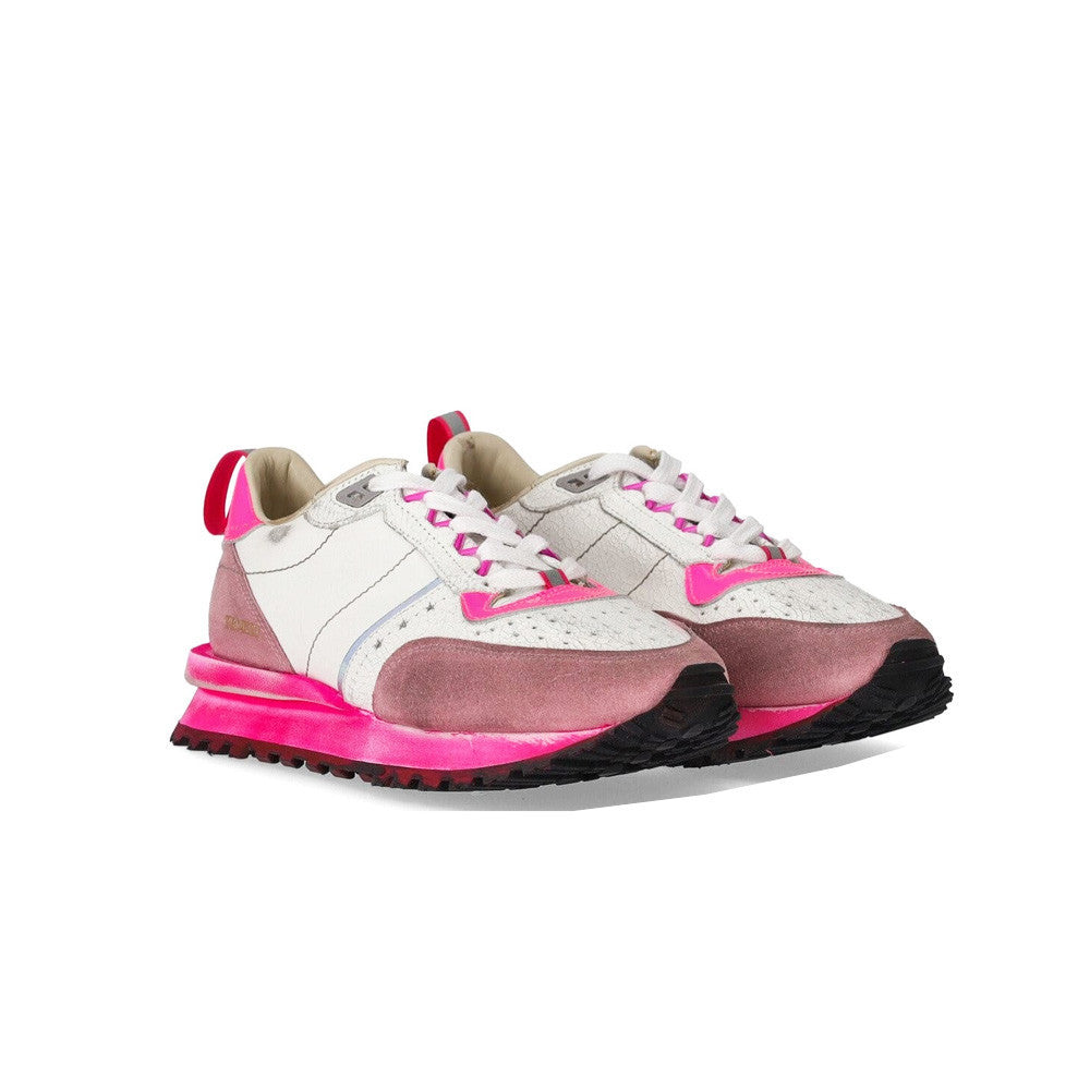 Sneakers de Piel Hidnander Tenkei Track Edition 020 Color Blanco y Fucsia_4614.jpg