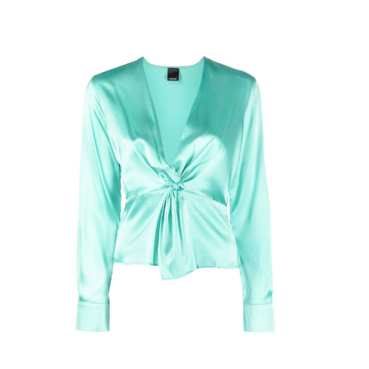 Blusa de Seda Pinko Baradero Color Verde_9558.jpg