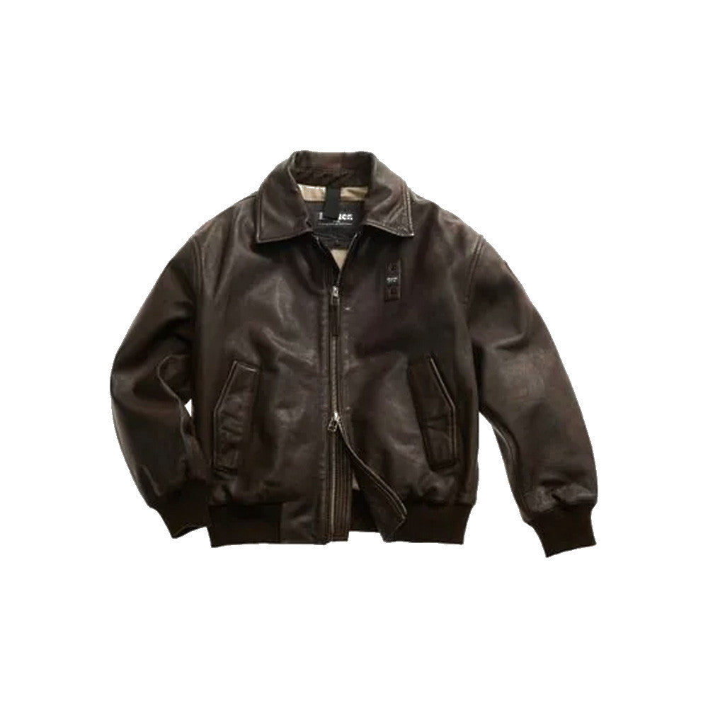 Chaqueta / Bomber de Piel Blauer WBLDL01345 Clive Color Marrón_9818.jpg