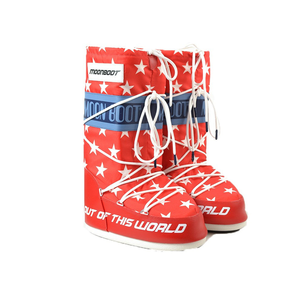 Botas Altas de Niño MOON BOOT ICON RETROBIKER 14028600 Color Rojo con Estrellas Blancas_4120.jpg