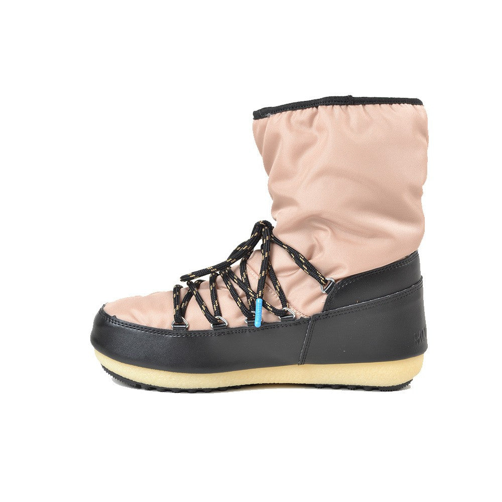 Botín Moon Boot SOFT LACES NYLON WP 24010500 Color Negro y Salmón_3514.jpg