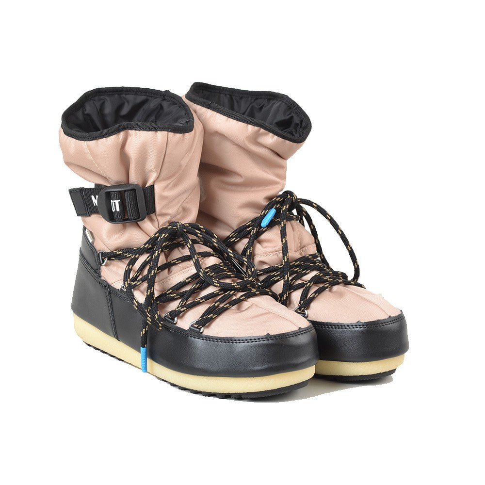 Botín Moon Boot SOFT LACES NYLON WP 24010500 Color Negro y Salmón_3515.jpg