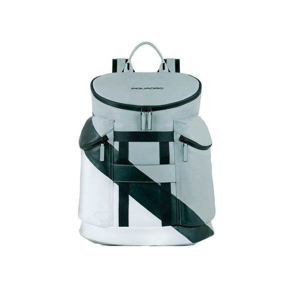 Mochila de Piel Piquadro CA4261S96/GR Color Gris y Blanco_2550.jpg