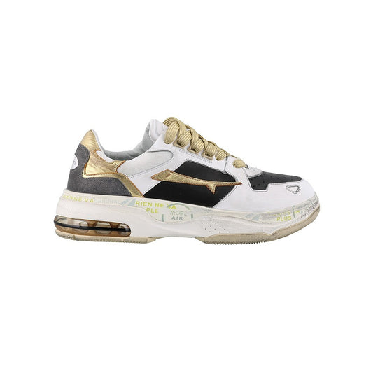 Sneakers de Piel Premiata DRAKE 0018 Color Blanco / Oro_609.jpg