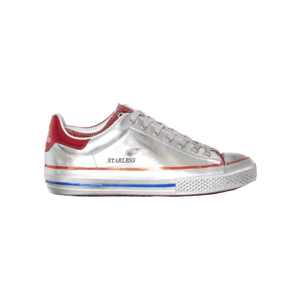 Sneakers de Piel Hidnander Starless Low Silver Moondust Metallic / Red Glitter Color Plateado y Rojo_1194.jpg