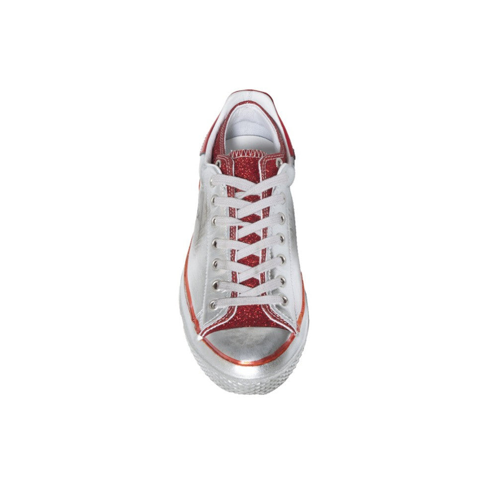 Sneakers de Piel Hidnander Starless Low Silver Moondust Metallic / Red Glitter Color Plateado y Rojo_1196.jpg