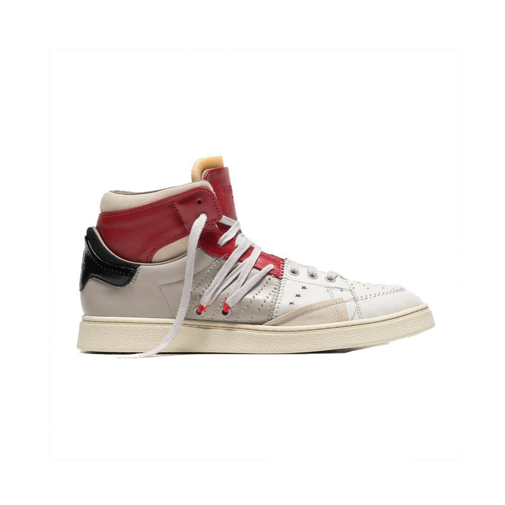 Sneakers Altas de Piel Hidnander The Cage 090 Color Rojo y Blanco_4628.jpg