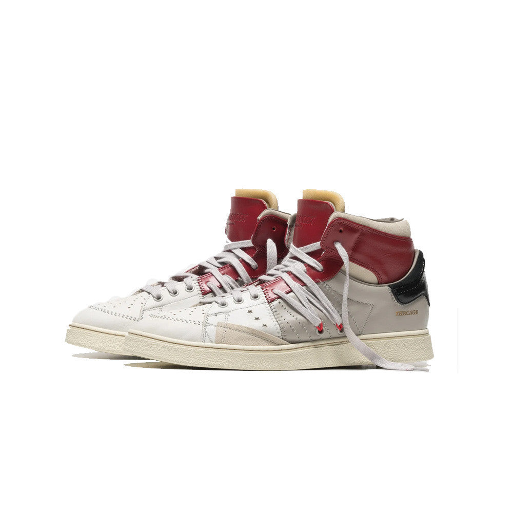 Sneakers Altas de Piel Hidnander The Cage 090 Color Rojo y Blanco_4630.jpg