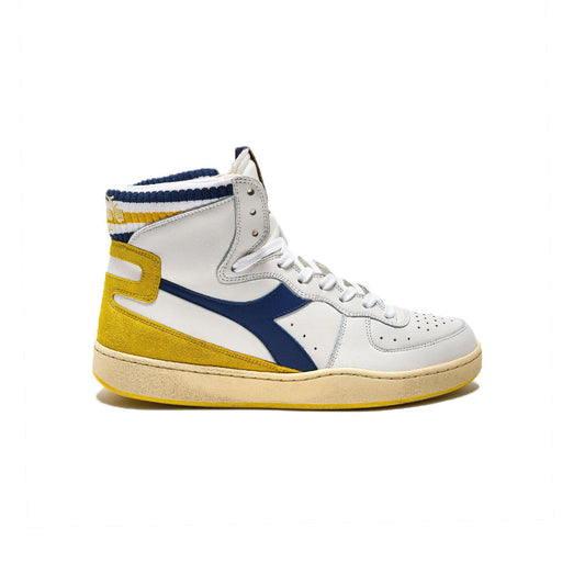 Sneakers de Piel Diadora HERITAGE MI BASKET FORTY KNIT ITALIA Color Blanco Marino y Amarillo_8206.jpg