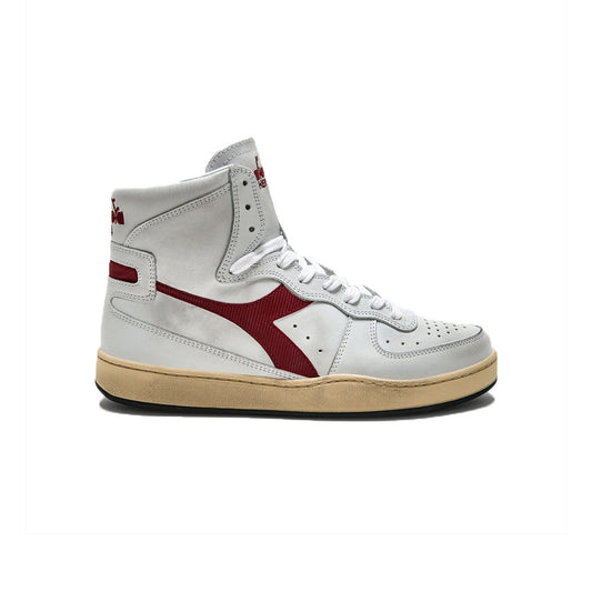 Sneakers de Piel Diadora HERITAGE MI BASKET USED Color Blanco y Rojo_8277.jpg