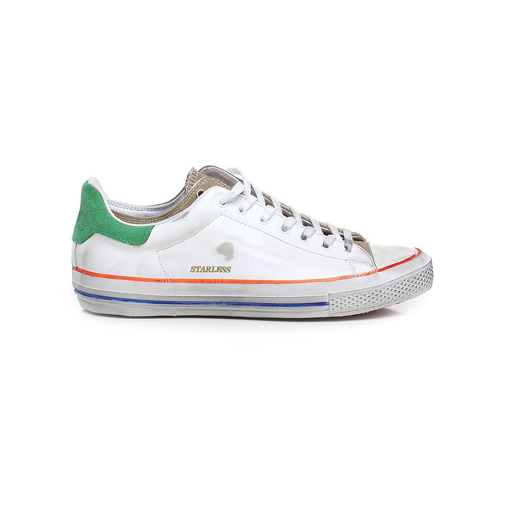 Sneakers de Piel Hidnander STARLESS HB1WS650 Color Blanco y Kaki_1346.jpg
