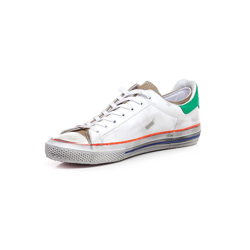 Sneakers de Piel Hidnander STARLESS HB1WS650 Color Blanco y Kaki_1347.jpg