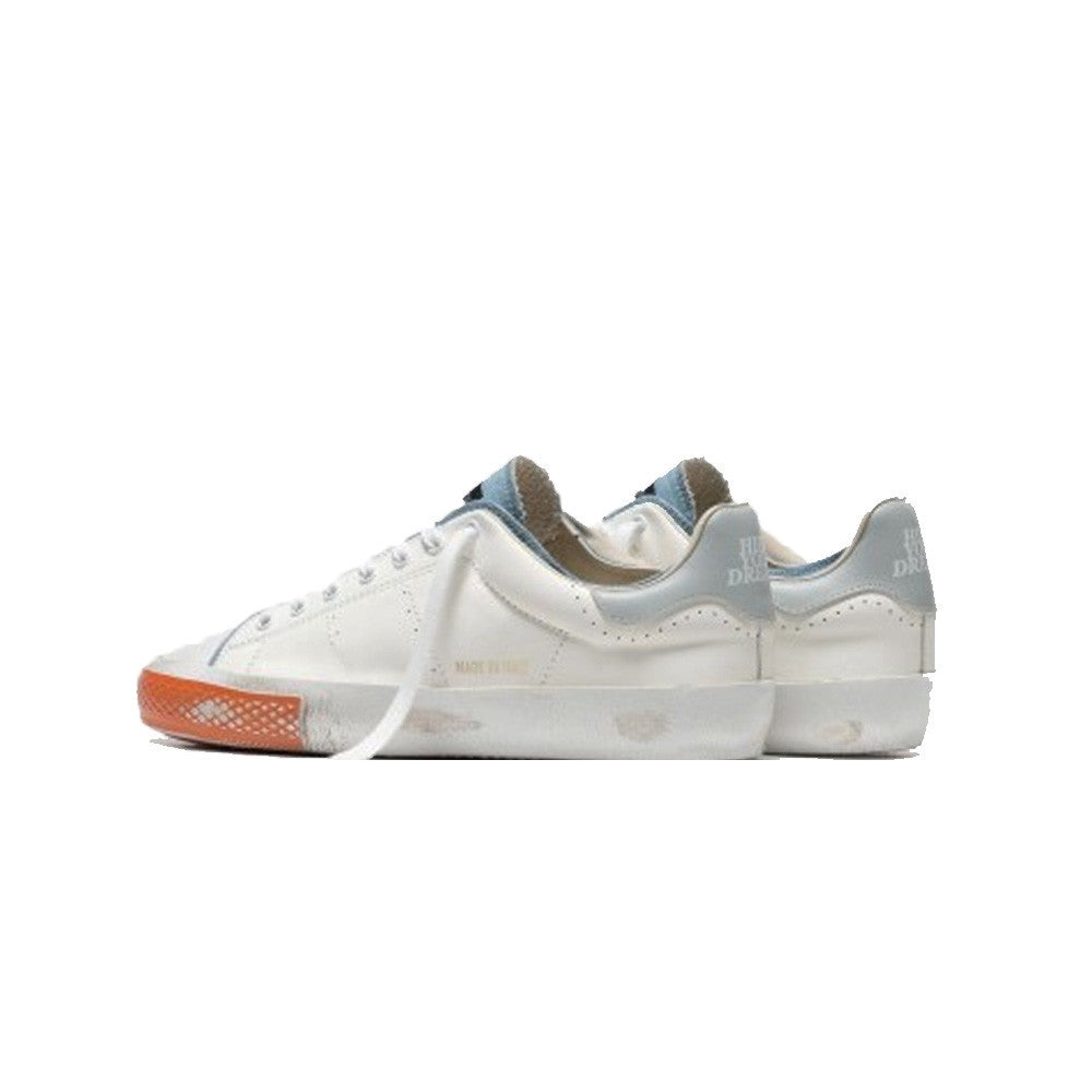 Sneakers de Piel Hidnander STARLESS LOW 024 Color Blanco Denim y Naranja_4582.jpg
