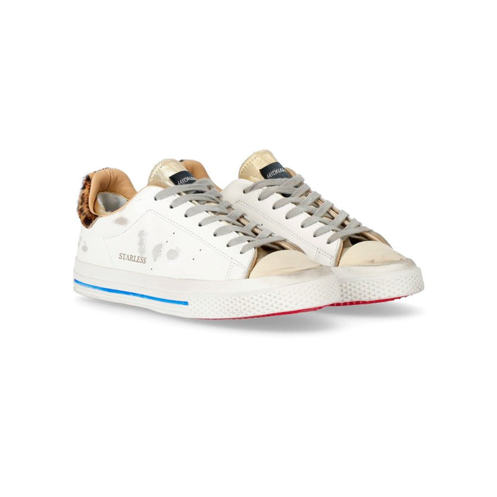 Sneakers de Piel Hidnander STARLESS LOW 032 Color Blanco Macula y Oro_2785.jpg