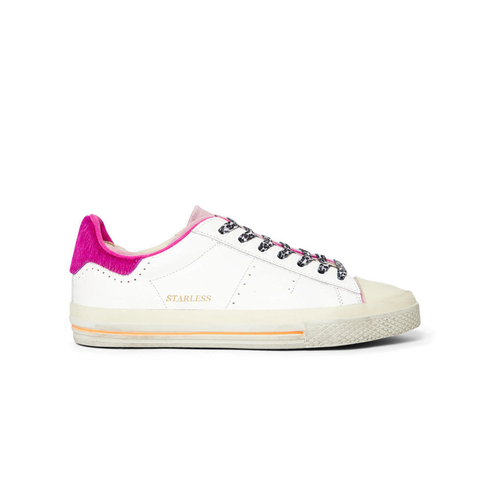 Sneakers de Piel Hidnander STARLESS LOW 075 Color Blanco y Fucsia_4586.jpg