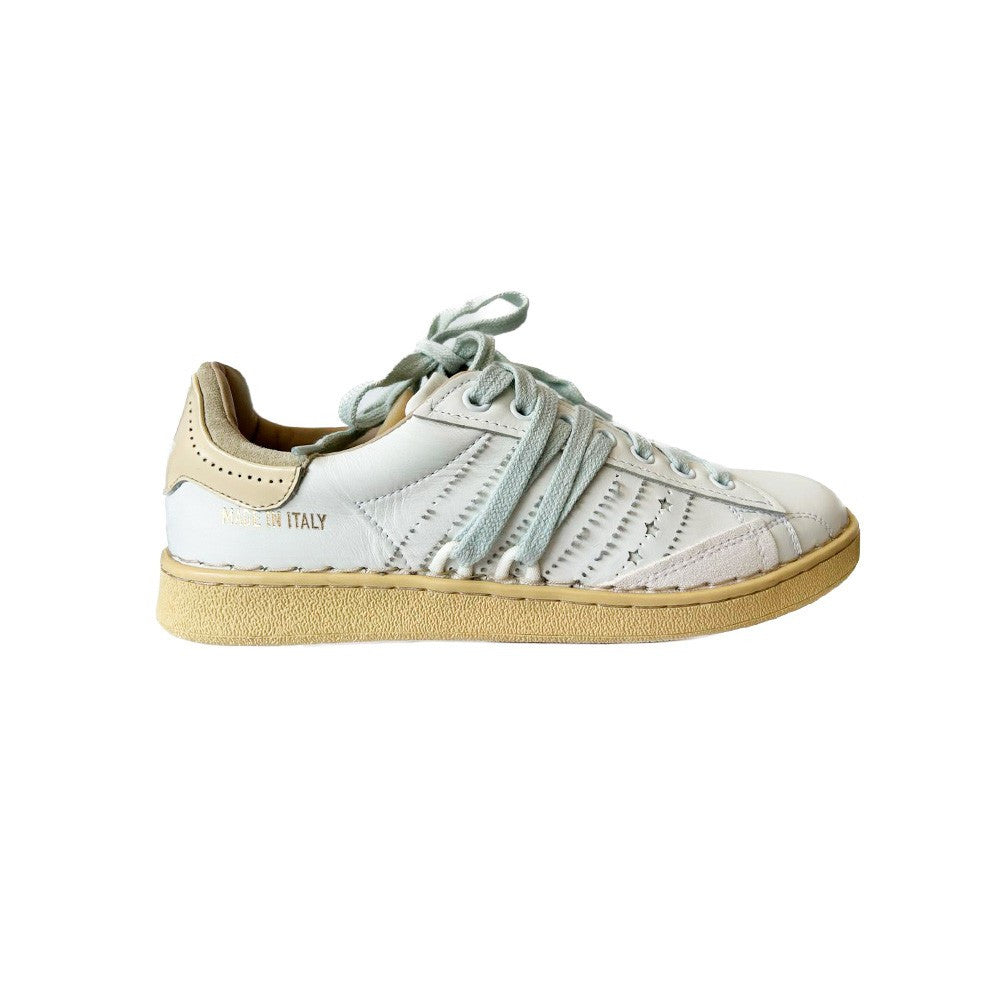 Sneakers de Piel Hidnander STRIPELESS ULTIMATE 014 Color Blanco y Turquesa_2781.jpg