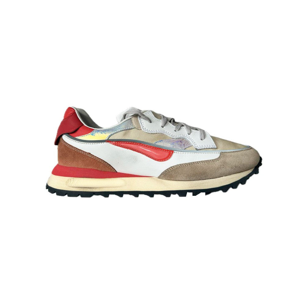 Sneakers de Piel Hidnander THREEDOME Color Crudo y Rojo_4082.jpg