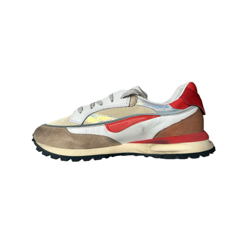 Sneakers de Piel Hidnander THREEDOME Color Crudo y Rojo_4083.jpg