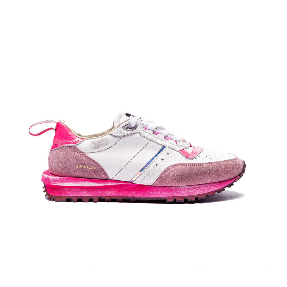 Sneakers de Piel Hidnander Tenkei Track Edition 020 Color Blanco y Fucsia_4612.jpg