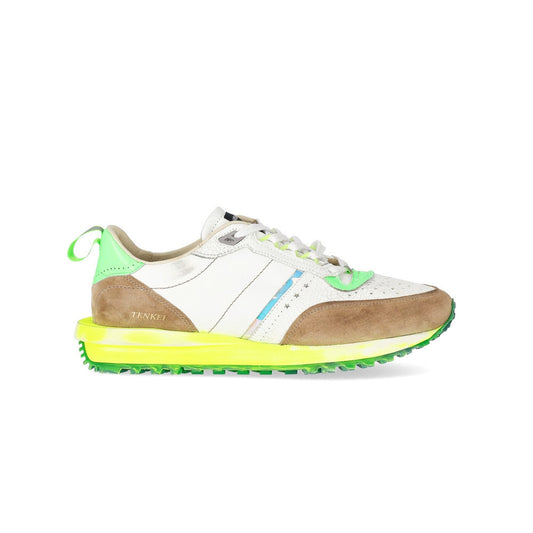 Sneakers de Piel Hidnander Tenkei Track Edition 063 Color Blanco y Lima_4570.jpg