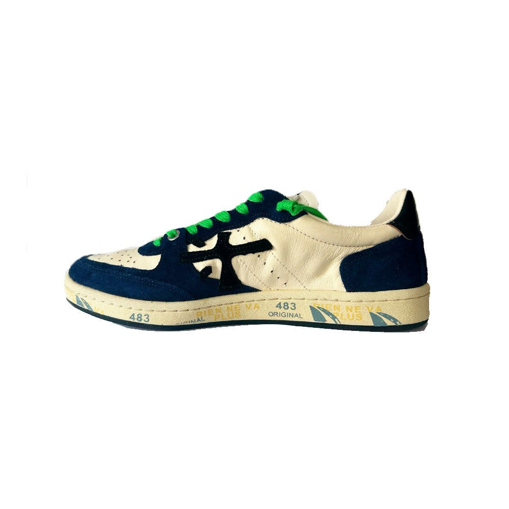 Sneakers de Piel Premiata BSKT CLAY 6776 Color Crudo y Azul_4216.jpg