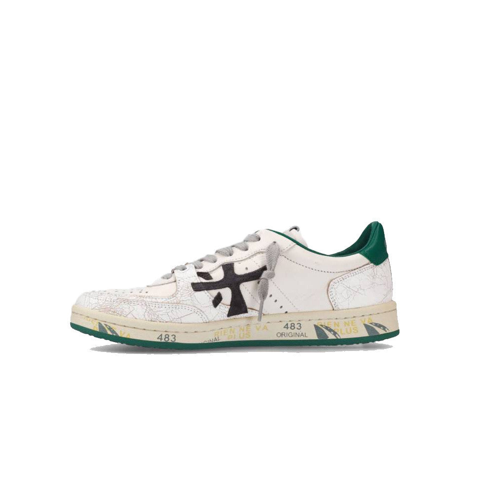 Sneakers de Piel Premiata BSKT CLAY 6778 Color Crudo y Verde_5370.jpg