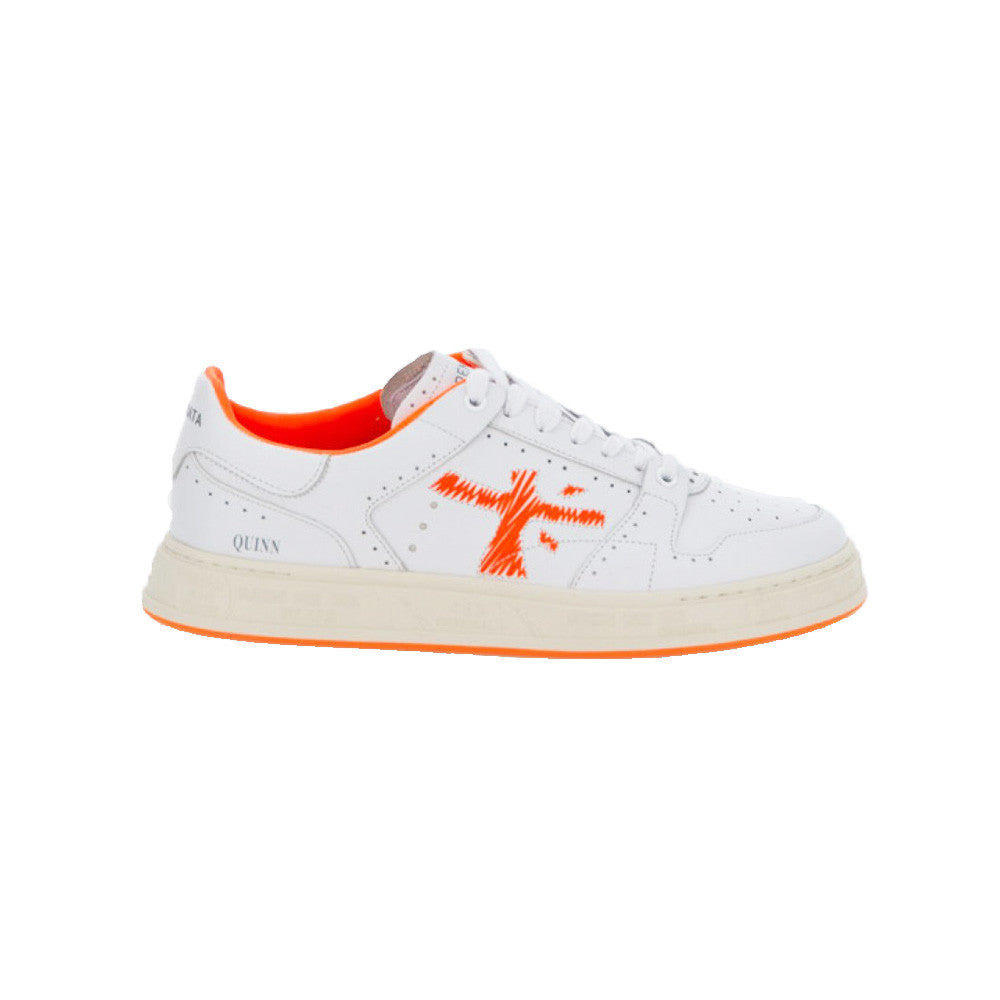 Sneakers de Piel Premiata Quinn 6302 Color Blanco y Naranja_4522.jpg