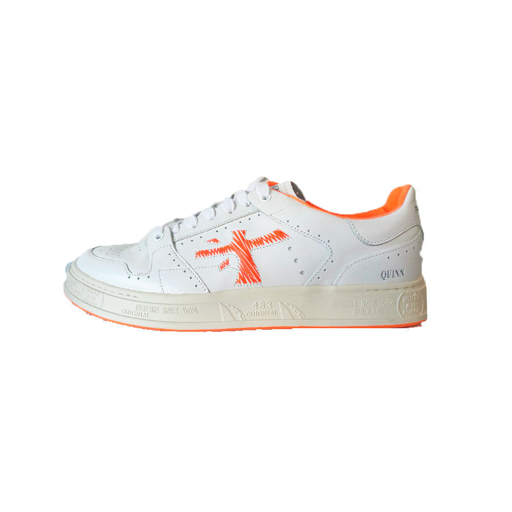 Sneakers de Piel Premiata Quinn 6302 Color Blanco y Naranja_4523.jpg