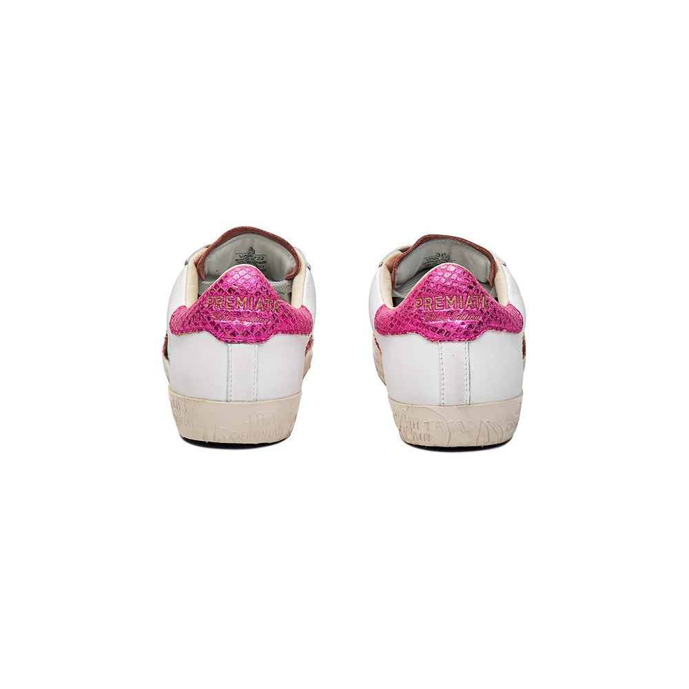 Sneakers de Piel Premiata Timeless Stevend 4722 Color Blanco y Fucsia_2167.jpg