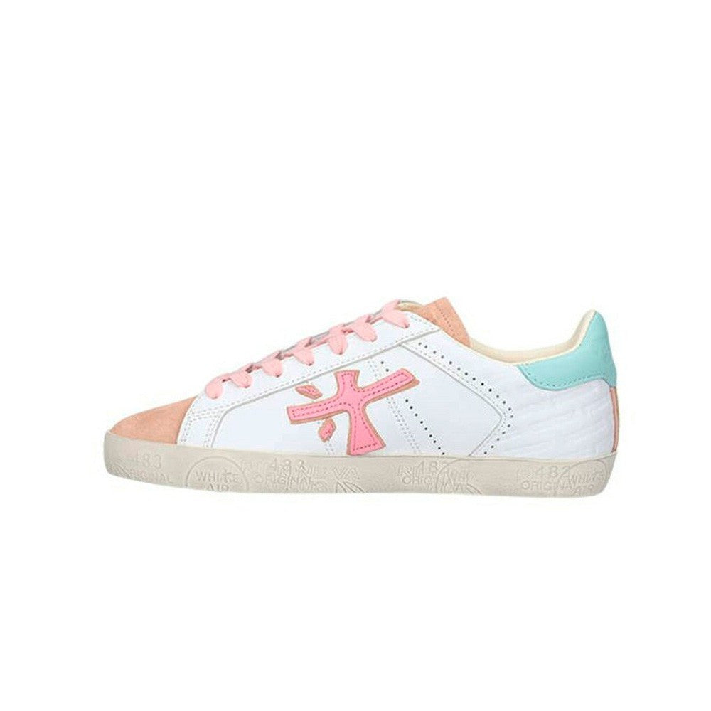 Sneakers de Piel Premiata Timeless Stevend 5761 Color Blanco y Rosa_2163.jpg