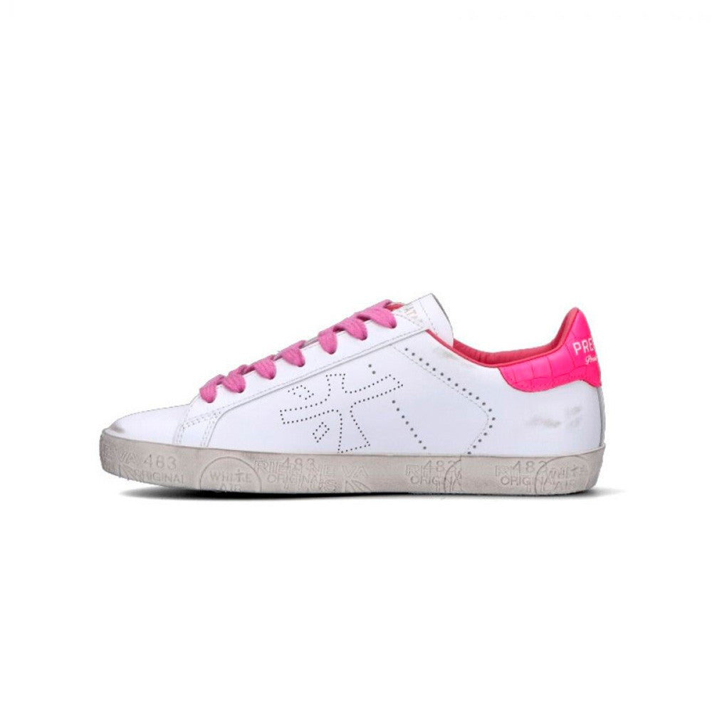 Sneakers de Piel Premiata Timeless Stevend 5767 Color Blanco y Rosa_2158.jpg