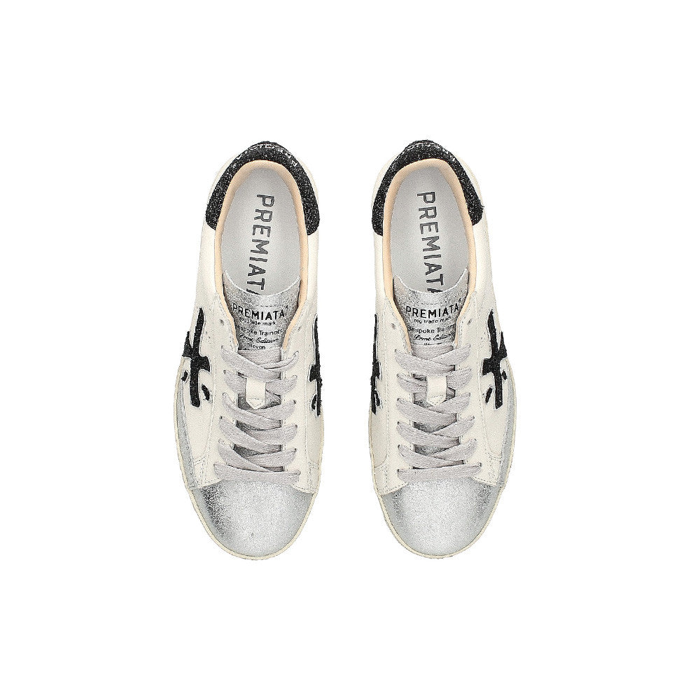 Sneakers de Piel Premiata Timeless Stevend 6936 Color Blanco y Negro_8375.jpg