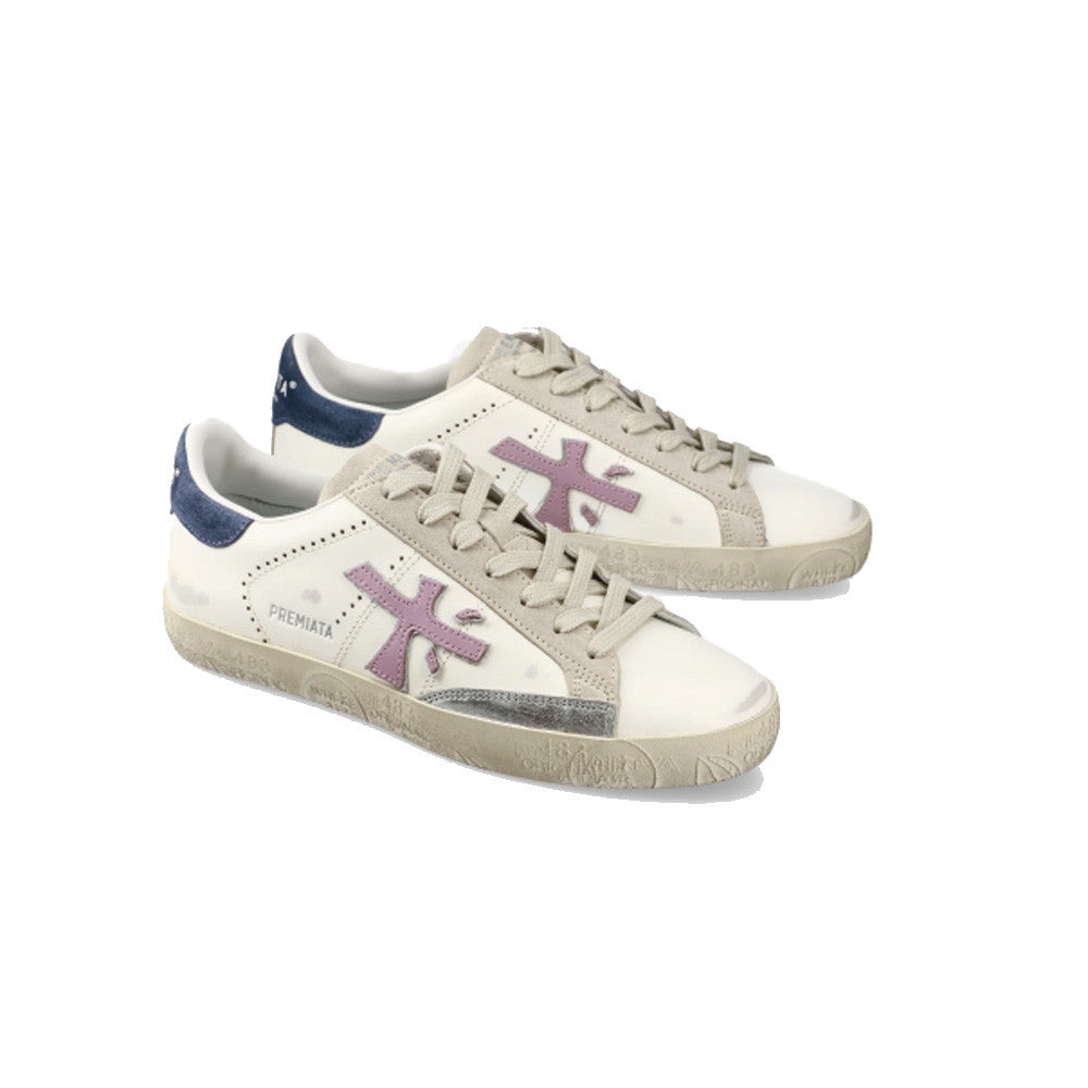 Sneakers de Piel Premiata Timeless Stevend 7273 Color Blanco, Lila y Azul_9951.jpg