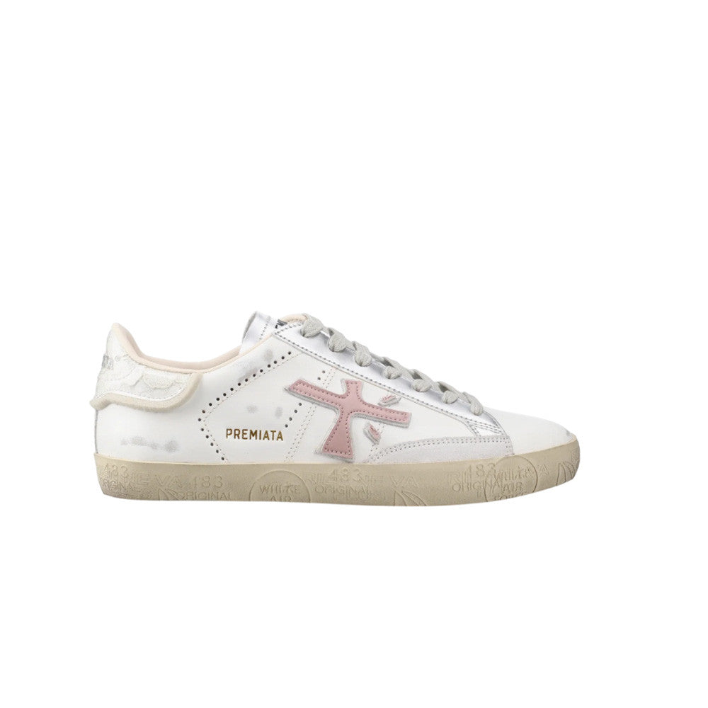 Sneakers de Piel Premiata Timeless Stevend 7281 Color Blanco, Rosa y Plata_9958.jpg