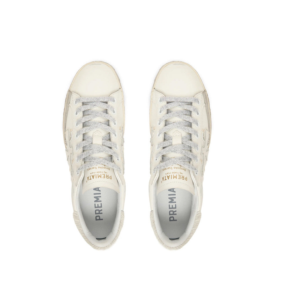 Sneakers de Piel Premiata Timeless Stevend 7608 Color Blanco_8360.jpg