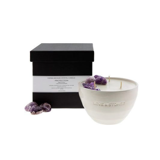 Vela Love & Stones Protection 20174 de Cerámica Blanca Mediana con Cristal de Amatista_2560.jpg