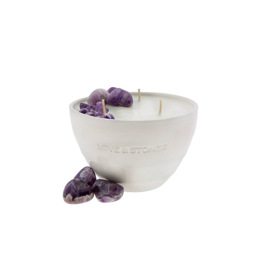 Vela Love & Stones Protection 20174 de Cerámica Blanca Mediana con Cristal de Amatista_2561.jpg